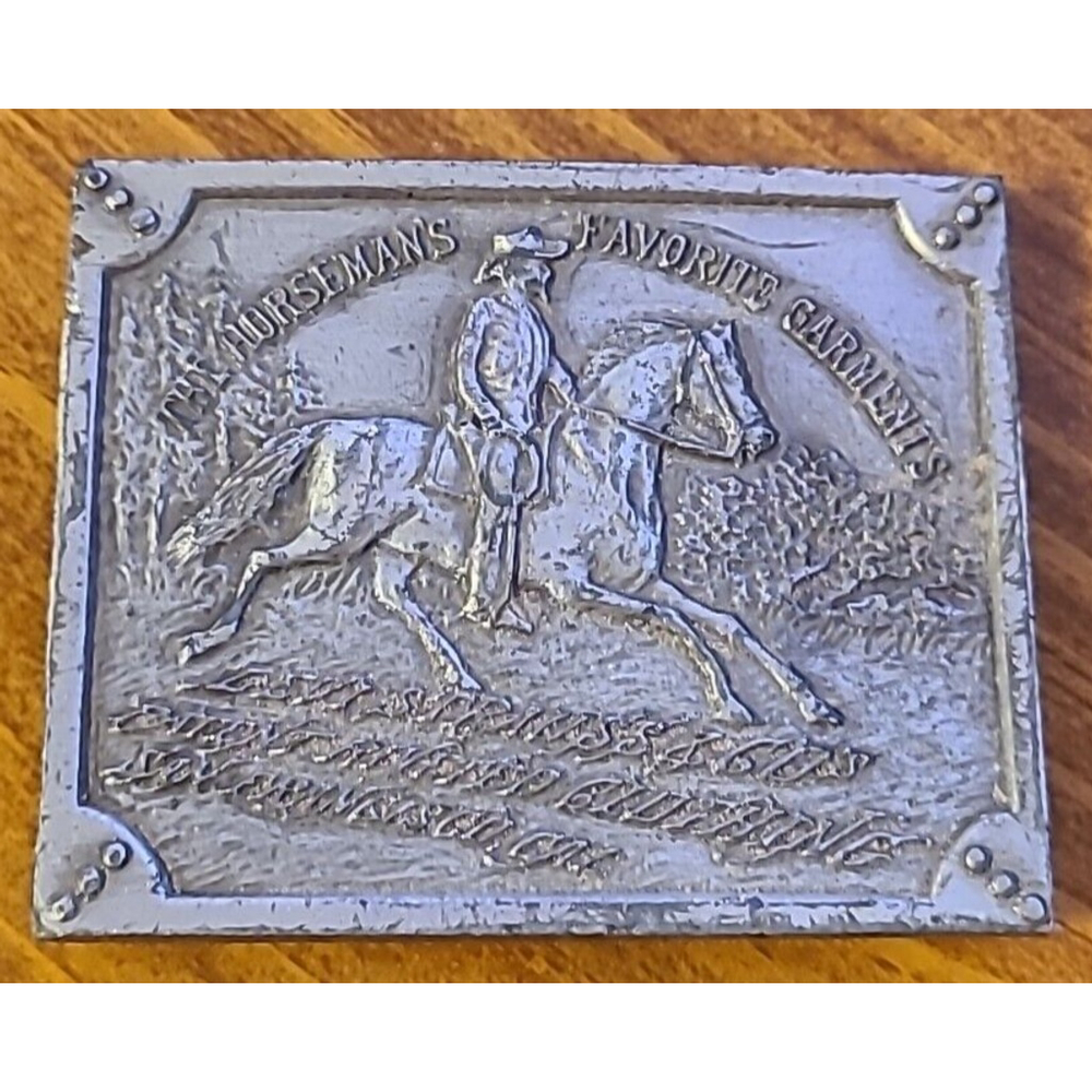 Vintage 1976 Bergamot Brass Works Levi Strauss Horseman Belt Buckle Collectible